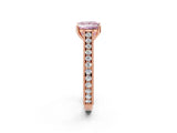 Rose gold Fancy Pink Princess Cut Cut Pave Band Milgrain Solitaire Ring_2