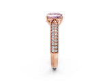 Rose gold Fancy Pink Princess Cut Cut Pave Split Shank Engagement Ring with Four-Prong Setting_2