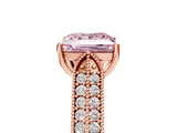 Rose gold Fancy Pink Princess Cut Cut Pave Split Shank Engagement Ring with Four-Prong Setting_5