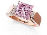 Rose gold Fancy Pink Princess Cut Diamond Channel Set Solitaire Ring with Four-Prong Setting_13