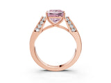 Rose gold Fancy Pink Princess Cut Diamond Channel Set Solitaire Ring with Four-Prong Setting_15