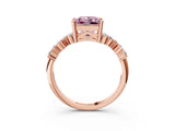 Rose gold Fancy Pink Princess Cut Diamond Cluster Pavé Band with Four-Prong Setting_15