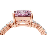 Rose gold Fancy Pink Princess Cut Diamond Cluster Pavé Band with Four-Prong Setting_7