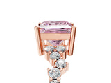 Rose gold Fancy Pink Princess Cut Diamond Cluster Pavé Band with Four-Prong Setting_8