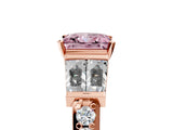 Rose gold Fancy Pink Princess Cut Diamond Engagement Ring with Baguette Side Stones and Channel Set Band_22