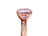 Rose gold Fancy Pink Princess Cut Diamond Engagement Ring with Side Stone Accents and Four-Prong Setting_29