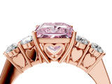 Rose gold Fancy Pink Princess  Cut Diamond Five-Stone Prong Set White Gold Ring_33