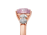 Rose gold Fancy Pink Princess  Cut Diamond Five-Stone Prong Set White Gold Ring_34