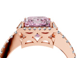 Rose gold Fancy Pink Princess Cut Diamond Halo Engagement Ring with Pavé Band and Prong Setting_31