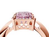 Rose gold Fancy Pink Princess  Cut Diamond Halo Engagement Ring with Split Shank and Four-Prong Setting_33