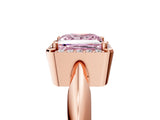 Rose gold Fancy Pink Princess  Cut Diamond Halo Engagement Ring with Split Shank and Four-Prong Setting_34