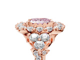 Rose gold Fancy Pink Princess Cut Diamond Halo Ring with Pavé Band and Four-Prong Setting_22