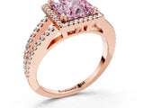 Rose gold Fancy Pink Princess Cut Diamond Halo Split Shank Engagement Ring_39