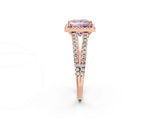 Rose gold Fancy Pink Princess Cut Diamond Halo Split Shank Engagement Ring_41