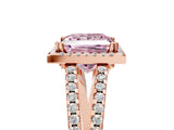 Rose gold Fancy Pink Princess Cut Diamond Halo Split Shank Engagement Ring_44