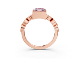 Rose gold Fancy Pink Princess  Cut Diamond Milgrain Marquise Band with Prong Setting_6