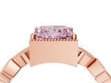 Rose gold Fancy Pink Princess  Cut Diamond Milgrain Marquise Band with Prong Setting_7