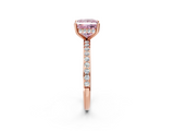 Rose gold Fancy Pink Princess  Cut Diamond Pavé Band Ring with Four-Prong Setting_2