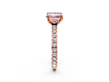 Rose gold Fancy Pink Princess  Cut Diamond Pavé Band with Four-Prong Setting_2