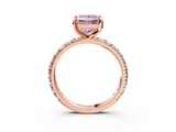 Rose gold Fancy Pink Princess  Cut Diamond Pavé Band with Four-Prong Setting_3