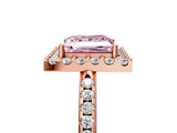 Rose gold Fancy Pink Princess Cut Diamond Pavé Halo Ring with Four-Prong Setting_23