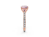 Rose gold Fancy Pink Princess Cut Diamond Pavé Solitaire Engagement Ring with Four-Prong Setting_24