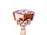 Rose gold Fancy Pink Princess Cut Diamond Ring with Side Stones and Four-Prong Setting_63