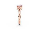 Rose gold Fancy Pink Princess Cut Diamond Solitaire Celtic Knot Ring with Four-Prong Setting_39