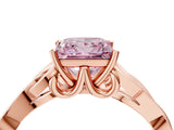 Rose gold Fancy Pink Princess Cut Diamond Solitaire Celtic Knot Ring with Four-Prong Setting_41