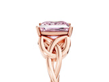 Rose gold Fancy Pink Princess Cut Diamond Solitaire Celtic Knot Ring with Four-Prong Setting_42