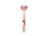 Rose gold Fancy Pink Princess Cut Diamond Solitaire Engagement Ring with Cathedral Setting and Four-Prong Mount_20