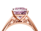 Rose gold Fancy Pink Princess Cut Diamond Solitaire Engagement Ring with Cathedral Setting and Four-Prong Mount_22