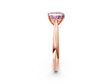 Rose gold Fancy Pink Princess Cut Diamond Solitaire Engagement Ring with Cathedral Setting and Four-Prong Mount_26