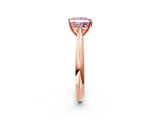 Rose gold Fancy Pink Princess Cut Diamond Solitaire Engagement Ring with Cathedral Setting and Four-Prong Mount_74