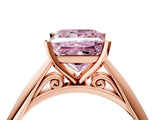 Rose gold Fancy Pink Princess Cut Diamond Solitaire Engagement Ring with Cathedral Setting and Four-Prong Mount_76