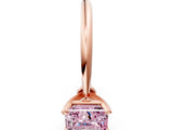 Rose gold Fancy Pink Princess Cut Diamond Solitaire Engagement Ring with Classic Band and Four-Prong Setting_12