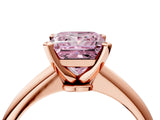 Rose gold Fancy Pink Princess Cut Diamond Solitaire Engagement Ring with Classic Band and Four-Prong Setting_16
