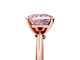 Rose gold Fancy Pink Princess Cut Diamond Solitaire Engagement Ring with Classic Band and Four-Prong Setting_22