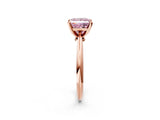 Rose gold Fancy Pink Princess Cut Diamond Solitaire Engagement Ring with Classic Band and Four-Prong Setting_38