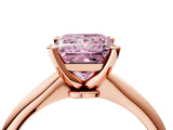 Rose gold Fancy Pink Princess Cut Diamond Solitaire Engagement Ring with Classic Band and Four-Prong Setting_40