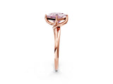 Rose gold Fancy Pink Princess Cut Diamond Solitaire Engagement Ring with Four-Prong Setting and Classic Band_22