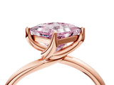 Rose gold Fancy Pink Princess Cut Diamond Solitaire Engagement Ring with Four-Prong Setting and Classic Band_24