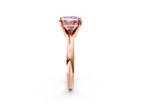 Rose gold Fancy Pink Princess Cut Diamond Solitaire Engagement Ring with Round Band and Four-Prong Setting_86