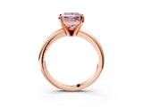 Rose gold Fancy Pink Princess Cut Diamond Solitaire Engagement Ring with Round Band and Four-Prong Setting_87