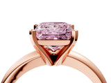 Rose gold Fancy Pink Princess Cut Diamond Solitaire Engagement Ring with Round Band and Four-Prong Setting_88