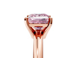 Rose gold Fancy Pink Princess Cut Diamond Solitaire Engagement Ring with Round Band and Four-Prong Setting_89