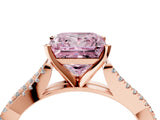 Rose gold Fancy Pink Princess Cut Diamond Solitaire Engagement Ring with Twisted Pavé Band and Four-Prong Setting_36