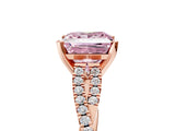 Rose gold Fancy Pink Princess Cut Diamond Solitaire Engagement Ring with Twisted Pavé Band and Four-Prong Setting_37