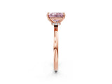 Rose gold Fancy Pink Princess Cut Diamond Solitaire Ring with Classic Band and Four-Prong Setting_2