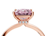 Rose gold Fancy Pink Princess Cut Diamond Solitaire Ring with Classic Band and Four-Prong Setting_4
